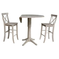 42" Round Pedestal Bar Height Table with 2 Bar Height Stools