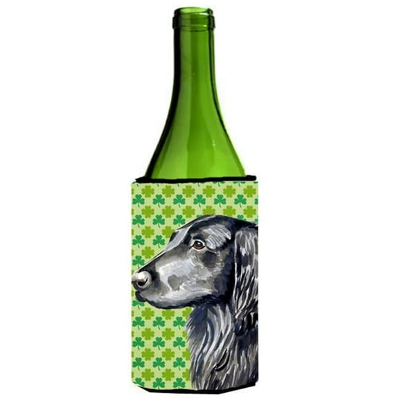 Flat Coated Retriever St. Patricks Day Shamrock Wine bottle sleeve Hugger
