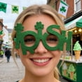 thumbnail image 3 of Dserhfy St Patrick's Day Glasses Glitter Shamrock Beer Bottle Eyeglasses Green Lucky Irish-themed Photo Booth Props for Home Party Favors, 3 of 8