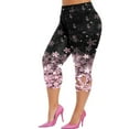 thumbnail image 2 of Deals under 10.00 LYXSSBYX Womens Plus Size Capris Clearance Fashion Women Plus Size Solid Hollow Elastic Waist Casual Leggings Pants, 2 of 7