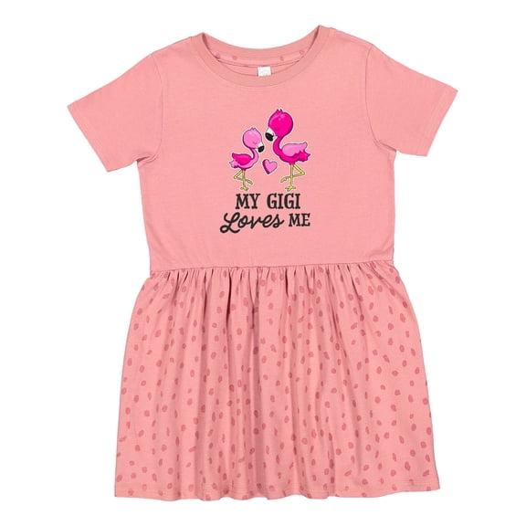 Inktastic My Gigi Loves Me with Two Flamingos Girls Toddler Dress
