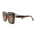 thumbnail image 3 of Womens Classy Rimless Plastic Squared Butterfly Diva Sunglasses Tortoise - Brown, 3 of 4
