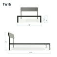 thumbnail image 4 of Mellow Kera Metal Platform Bed with Angled Upholstered Headboard, Solid Wooden Slats, Classic Gray, Twin, 4 of 9
