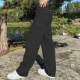 thumbnail image 5 of XuJwPNcy Cargo Sweatpants Womens Fleece Wide Leg Sweat Pants Baggy Athletic Joggers Pants with Pockets Fall Fashion（Black,XX-Large), 5 of 7