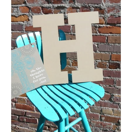 Wood Letter, Block Wooden Letter H 18'', Unfinished Wall Hanging