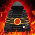 thumbnail image 7 of Men's Hooded Puffer Jacket with Multi Pockets Thickened Detachable Hood Winter Warm Cotton Down Coat (4XL, Black), 7 of 7