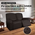 thumbnail image 2 of ZXNYH PU Leather Recliner slipcovers, Waterproof Stretch Sofa Covers, 4 Pieces Stretch Furniture Protector, Anti-Slip Elastic Strap Shield Pets Kids Children Cats Dogs (Recliner, Chocolate), 2 of 6