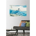 thumbnail image 2 of Fishing The Sea by Katushika Hokusai Wall Poster with Pushpins, 22.375" x 34", 2 of 3