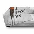 thumbnail image 3 of Eat Dessert First Soft Flannel Fleece Throw Blanket, Food Words with Colorful Scoops of Ice Cream on Waffle Cone Cartoon, Cozy Plush for Indoor and Outdoor Use, 50" x 60", Multicolor, by Ambesonne, 3 of 6