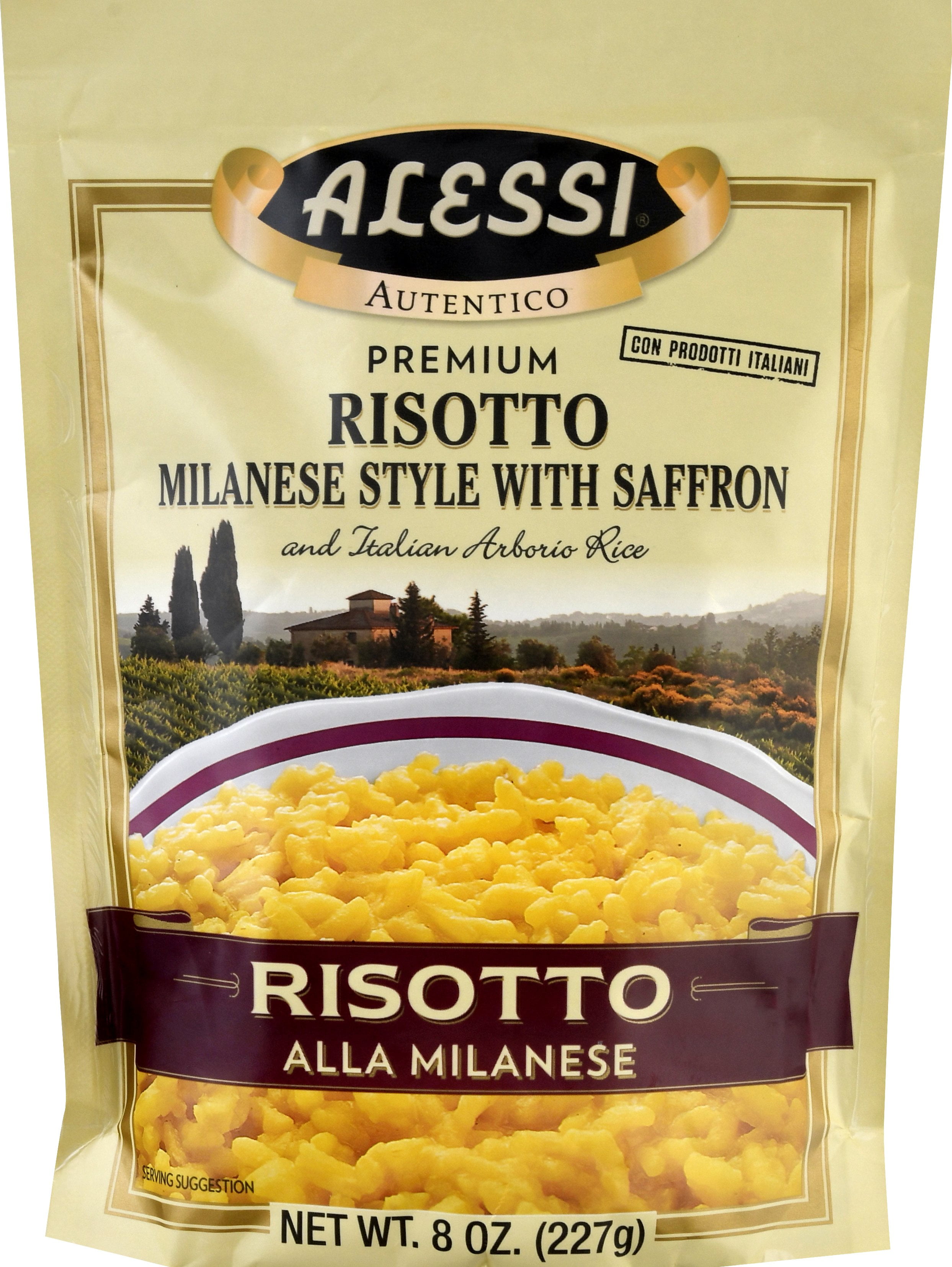 (5 pack) Alessi Risotto Alla Milanese, 8 oz Bag, Shelf Stable