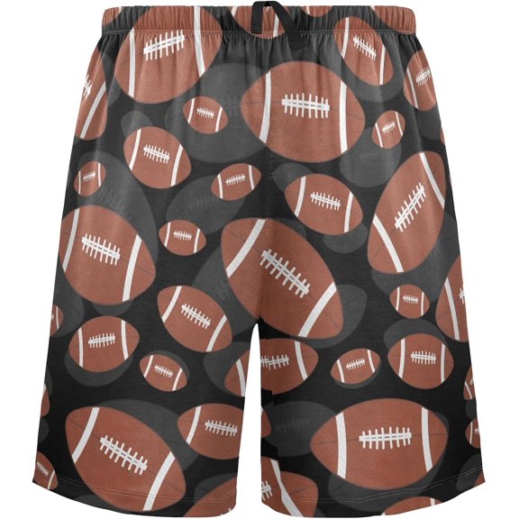 GZHJMY Sleep Short for Men, Pajama Pants with Side Pockets Elastic Waistband Drawstring, Christmas New Year Birthday Gifts, Small - Cartoon Football