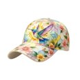 thumbnail image 3 of Basysin Vintage Print Baseball Cap Adjustable Hat Casual Outdoor Travel Sun Hat Fashion Aesthetic Flower Pattern Trucker Hat for Men & Women, 3 of 5
