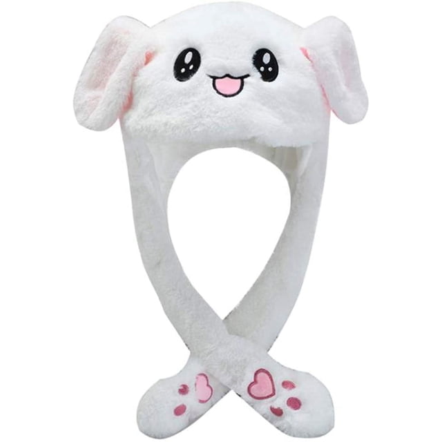 Bunny Ears Hat Plush Bunny Hat Movable Ear Rabbit Hat Cute Bunny Plush Hat Plush Animal Ear Hat
