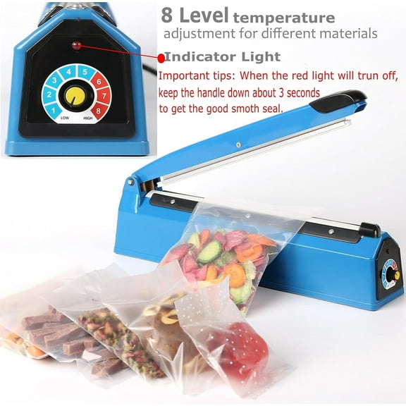 8 Inch Manual Impulse Heat Sealer for Plastic Bags PE PP with  Heating Element