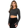 thumbnail image 2 of Women’s Seamless Athleisure Long Sleeve Top, Black, S, 2 of 4