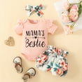 thumbnail image 2 of 0-3 Months Baby Girl Clothes Summer Baby Girl Clothes I Get It Form My MaMa Newborn Infant Outfits Preemie Girls Set with Headband 0-18 Months, 2 of 4