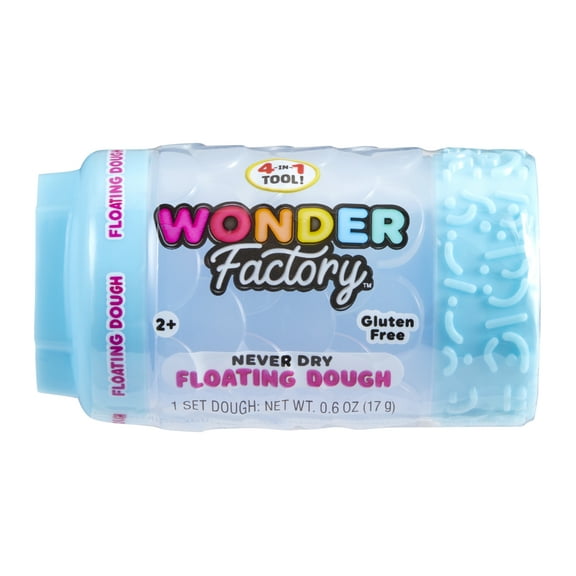 Wonder Factory Never Dry Floating Dough Light Blue Single – Never Dries Out, Gluten Free, and Floats in Water