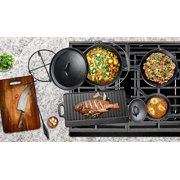Bruntmor Camping Cooking Set Of 7 - Pre Seasoned Cast Iron Pots, Pans, and Dutch Ovens with Lids for Outdoor Campfire Cooking - Skillet Grill Cookware Set with Storage Box