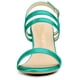 thumbnail image 2 of Sandalias De La Correa del Tobillotalón De Bloque Punta Abierta Talón Abierto para Mujeres Verde 41, 2 of 6