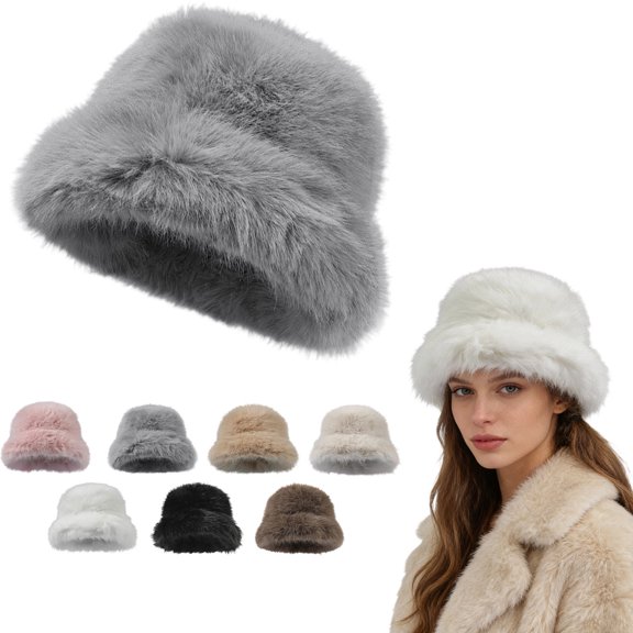 Women's Winter Thick Soft Bucket Hat - Warm Thermal for Cold Weather Versatile Fisherman Hat for Girls & Ladies Casual Daily Wear,Size:One Size