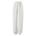 thumbnail image 3 of Sngxgn Womens Yoga Sweatpants Wide Leg Lounge Pants Drawstring Workout Comfy Joggers Pants with Pockets(White,XL), 3 of 4