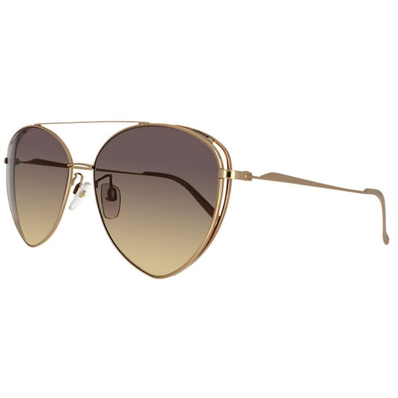 Bally BY0003H-28B Women's Gold-Tone Sunglasses Brown Gradient Lens