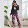 thumbnail image 5 of CONROSES Halloween Pajama Set for Women Hallowmas Pjs Ghost Pumpkin Graphic Long Sleeve Tops Pants Loungewear Sets Cozy Nightwear Sleepwear, 5 of 9