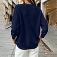 thumbnail image 5 of Edvintorg Womens Sweater Long Sleeve Loose Knit Sweaters Crew Neck Casual Pullover Top Plus Size Fashion Clothing Navy M, 5 of 7