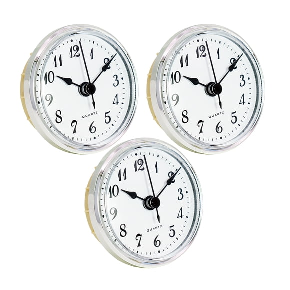 3x Reloj en miniatura Insertar Cabeza de reloj Caja de metal Ajuste con orificio de 61 mm / 2.40 pulgadas de diámetro