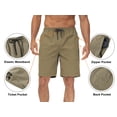 thumbnail image 4 of QPNGRP Men's Casual Shorts with Zipper Pockets Elastic Waistband with Drawstring Cargo Stretch Short Khaki, 4 of 7