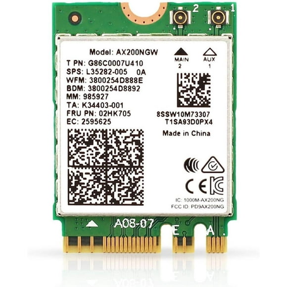 AX200 WiFi 6 Adapter | Dual-Band 802.11ax M.2 WiFi Card for PC | Up to 2.4 Gbps | No vPro | Supports Bluetooth 5.2 & Intel, AMD, Windows 10/11, Linux AX200NGW