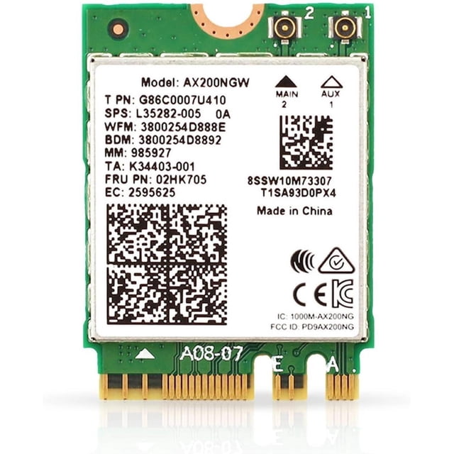 AX200 WiFi 6 Adapter | Dual-Band 802.11ax M.2 WiFi Card for PC | Up to 2.4 Gbps | No vPro | Supports Bluetooth 5.2 & Intel, AMD, Windows 10/11, Linux AX200NGW