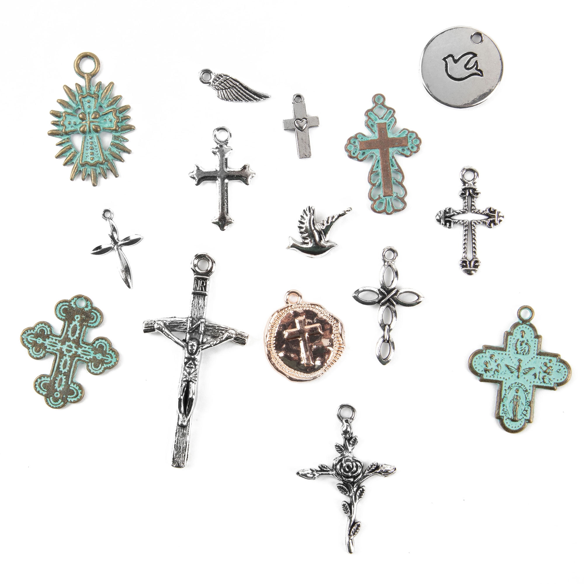 Christian Charms for Jewelry Making Cross Charms Silver Cross Charms  Christian Simple Cross Pendants 30 Cross Charm Bulk Pendant DIY Jewelry 