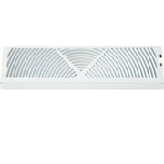 Accord Ventilation Baseboard Diffuser Sunburst Traditional - Adjustable Heavy Gauge Steel - 15 in, White