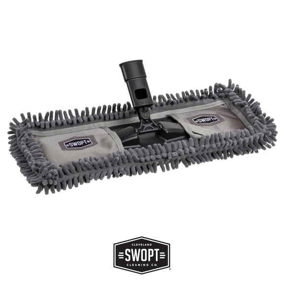 18” Microfiber Dust Mop, Microfiber Flexible Duster, Cotton Mop   60" Steel Handle