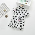 thumbnail image 3 of Pyjama Deux Pièces en Soie Glacée pour Garçons et Filles avec Imprimé Vache et Col Cranté, 3 of 10