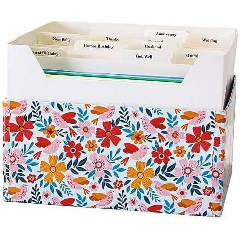 Designer Greetings Greeting Card Organizer Box with Dividers and