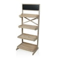thumbnail image 3 of Alpine Corporation MBB164 Wood 4-Tier Storage Organizer with Chalkboard, Rustic Wooden Display Rack for Books, Plants, Decor, 3 of 12