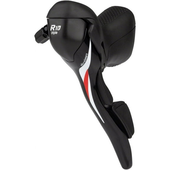 microSHIFT R10 Left Drop Bar Shift Lever - Triple, Shimano Compatible, Black