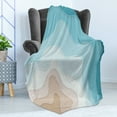 thumbnail image 4 of Wave Soft Flannel Fleece Throw Blanket, Geode Inspired Abstract Art Tides Seaside Minimalistic Calming Design Illustration, Cozy Plush for Indoor and Outdoor Use, 60" x 80", Multicolor, by Ambesonne, 4 of 5