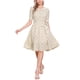 thumbnail image 2 of INSPIRE CHIC Vestido Midi Floral de Manga Abullonada con Cuello Peter Pan y Cintura Alta para Mujeres XS Beige Claro, 2 of 5
