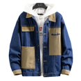 thumbnail image 1 of men's patchwork denim jacket men's loose denim jacket with multiple pockets Youth denim jacket with tooling patchwork bag 2022, 1 of 5