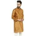 thumbnail image 2 of SKAVIJ Kurta for Men Art Silk Embroidered Long Shirt Indian Wedding Large Brown, 2 of 6