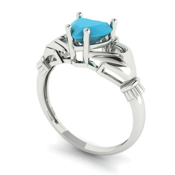 4.0ct Square Emerald Cut Blue Turquoise 14k Rose Gold Engraving Statement Bridal Wedding 3 stone Designer Ring Size 8.25