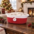 thumbnail image 5 of Christmas Basket, Cotton Christmas Basket for Gifts, Rope Woven Storage Basket with Handle and Santa Claus Doll, Christmas Holiday Cotton Basket for Gifts Candy Toy Tabletop Home Decor, 5 of 8