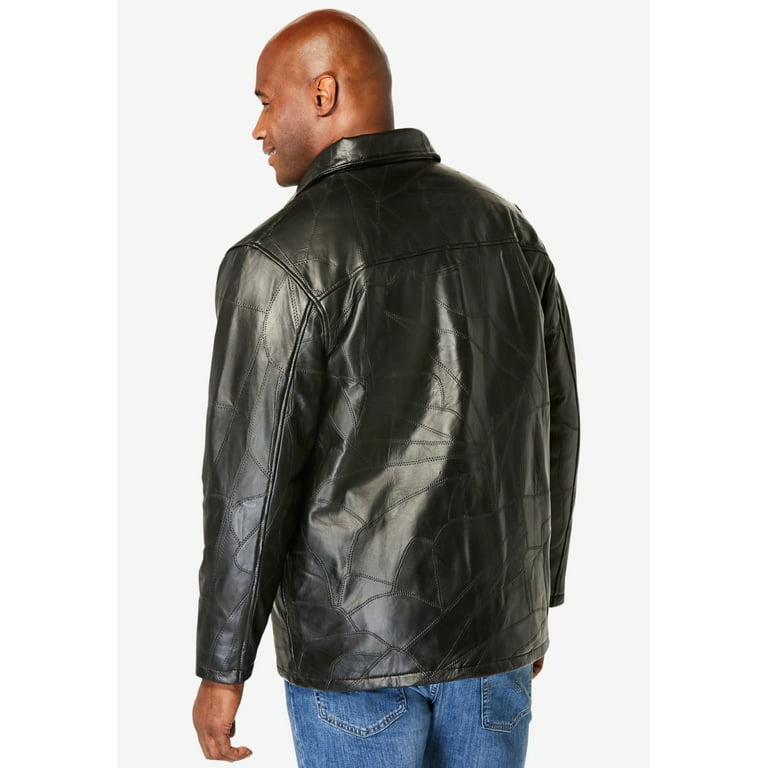 Men's big & tall leather biker jackets hotsell
