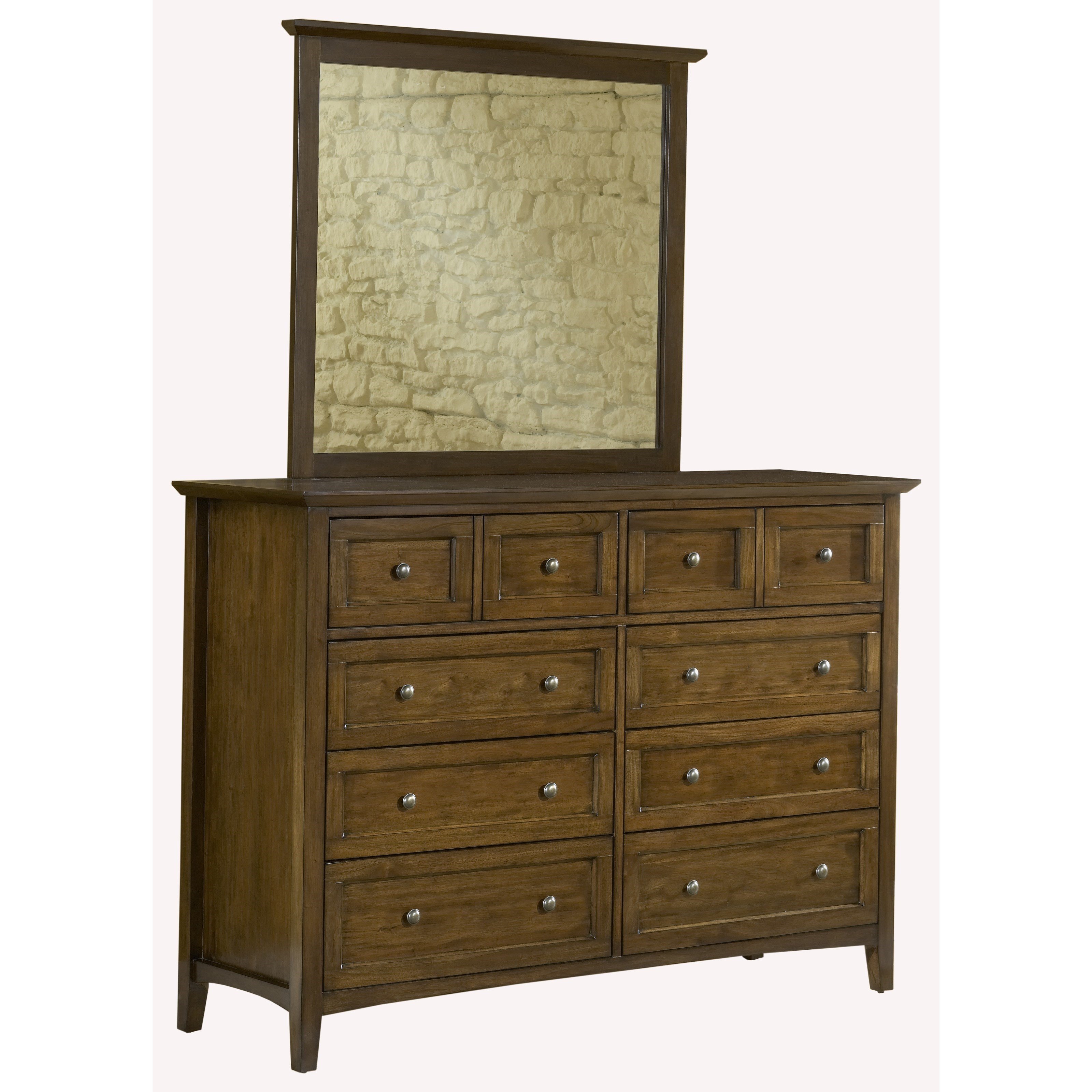 Viven 6PC E King Bed, 2 Nightstand, Dresser, Mirror & Chest Set in Mahogany Spice - image 4 of 6