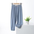 thumbnail image 3 of Pantalones largos de pierna ancha de verano para mujer, de seda de hielo, moda urbana 2023, pantalones bombachos holgados de color sólido, pantalones rectos casuales para mujer, 3 of 5