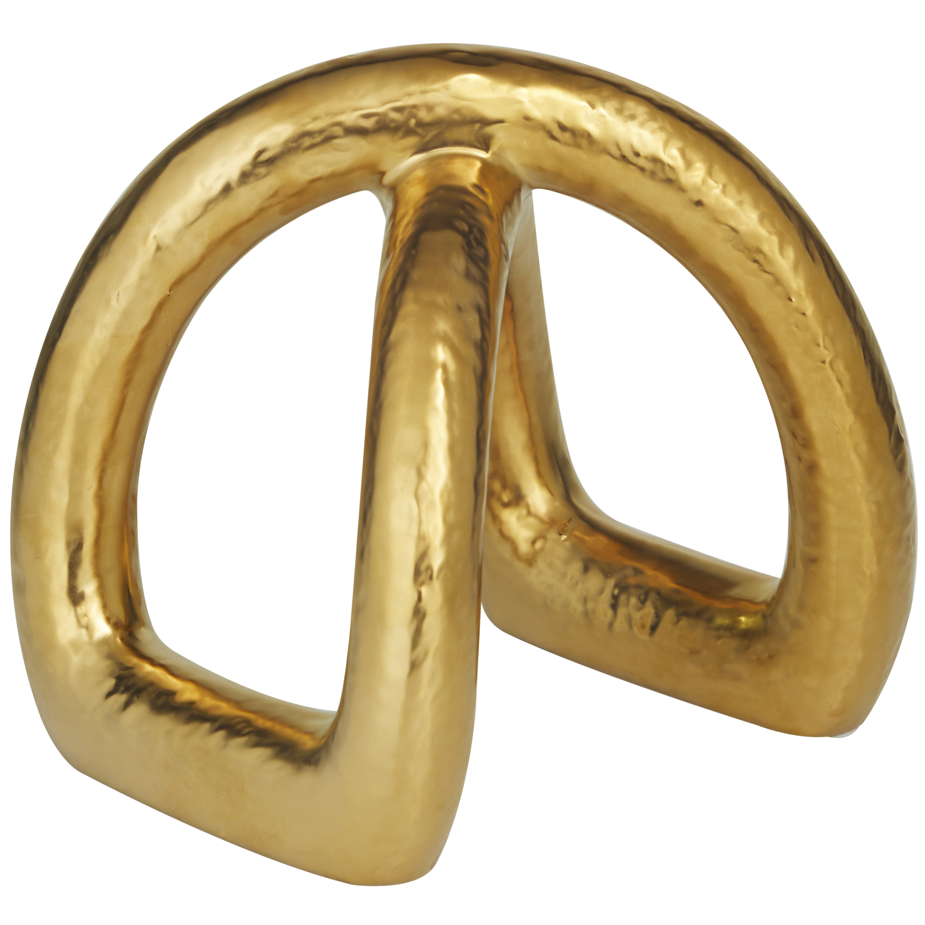 8" x 8" Gold Porcelain Arched Abstract Sculpture, by CosmoLiving by Cosmopolitan
