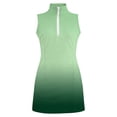 thumbnail image 5 of Girls Gradient Sleeveless Quarter Zip Athletic Dress, Kids Stand Collar A-Line Sport Dress, Breathable Tennis Golf Activewear for Summer(Light Green,10-11 Years), 5 of 5